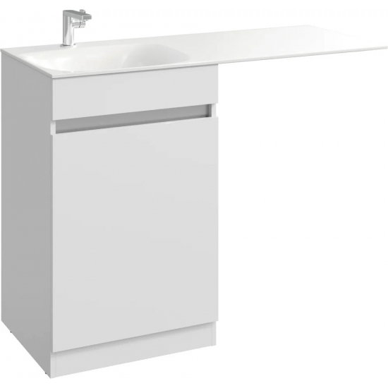 Тумба с раковиной на стиральную машину AQWELLA Forma с бельевой корзиной слева