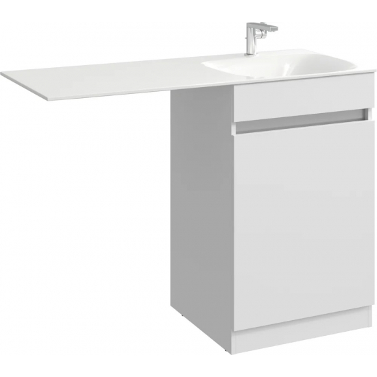 Тумба с раковиной на стиральную машину AQWELLA Forma с бельевой корзиной справа