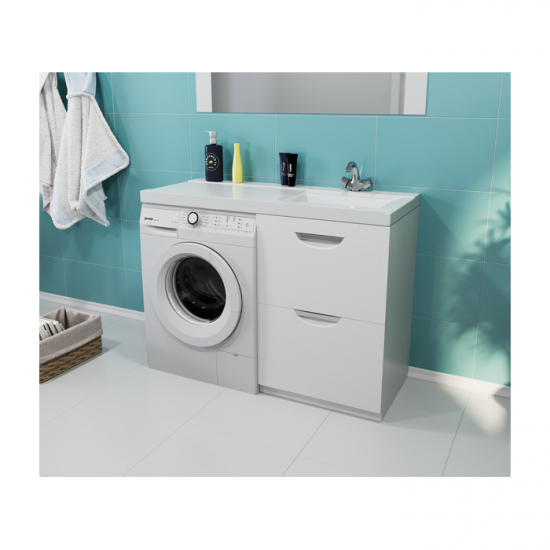 Тумба с раковиной на стиральную машину MIXLINE Атлантик-56 с раковиной Сosmos 110 правая, напольная