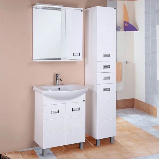 Тумба с раковиной ONIKA Балтика 70.17 с бельевой корзиной, раковина Балтика 70