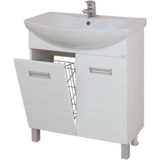 Тумба с раковиной ONIKA Балтика 70.17 с бельевой корзиной, раковина Балтика 70