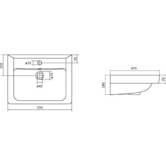 Тумба с раковиной ONIKA Балтика Black 55.11