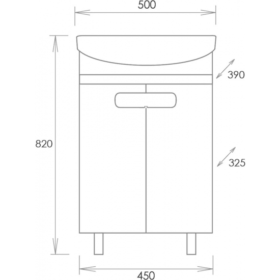 Тумба с раковиной ONIKA Харпер 50.10