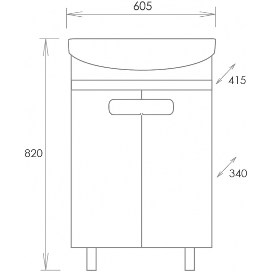 Тумба с раковиной ONIKA Харпер 60.10