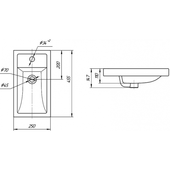 Тумба с раковиной ONIKA Комо 45.01