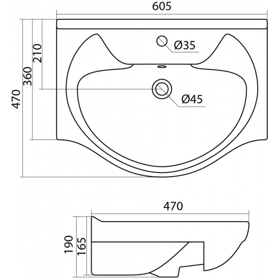 Тумба с раковиной ONIKA Кристалл 60.18 белая