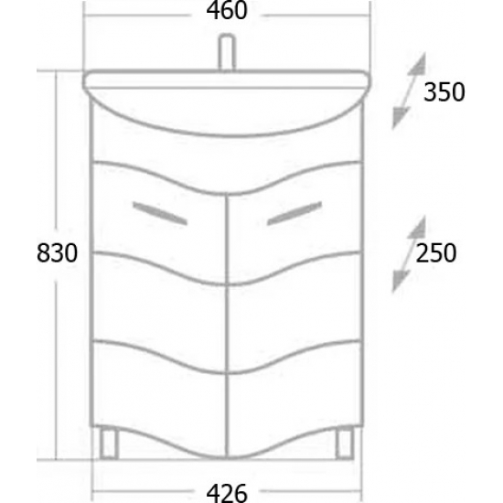 Тумба с раковиной ONIKA Лайн 45.11
