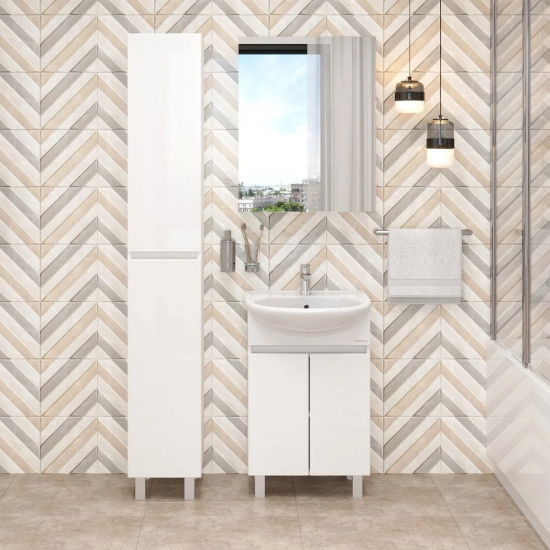 Тумба с раковиной ONIKA Милтон 50 напольная, белая