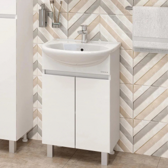 Тумба с раковиной ONIKA Милтон 55 напольная, белая