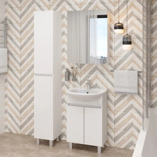 Тумба с раковиной ONIKA Милтон 55 напольная, белая