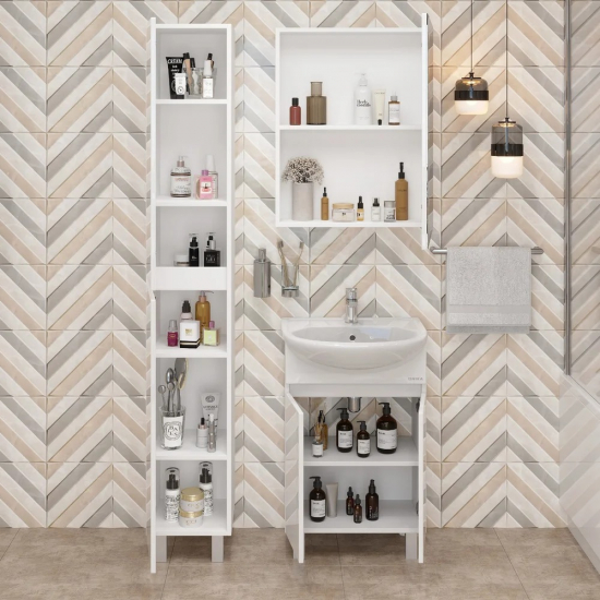 Тумба с раковиной ONIKA Милтон 55 напольная, белая