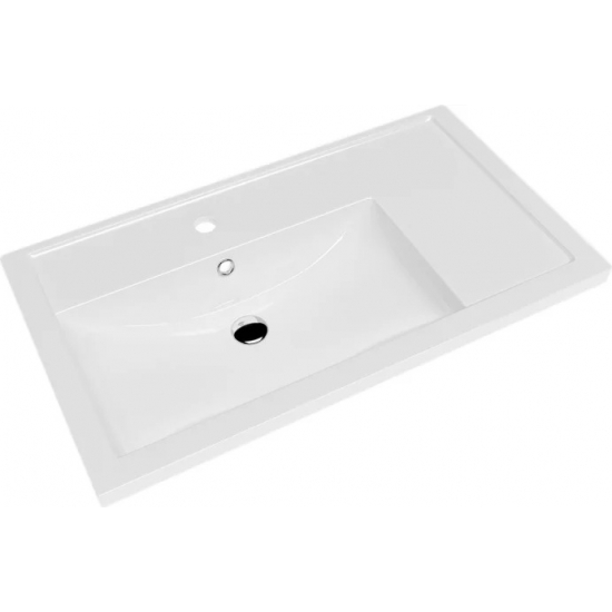 Тумба с раковиной ONIKA Тимбер 80.10 R, белая, дуб сонома