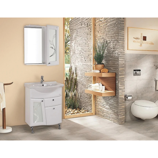 Тумба с раковиной ONIKA Валенсия 65 напольная, с раковиной Байкал 65