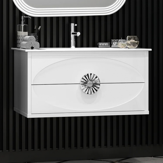 Тумба с раковиной OPADIRIS Ибица 90 подвесная, фурнитура хром