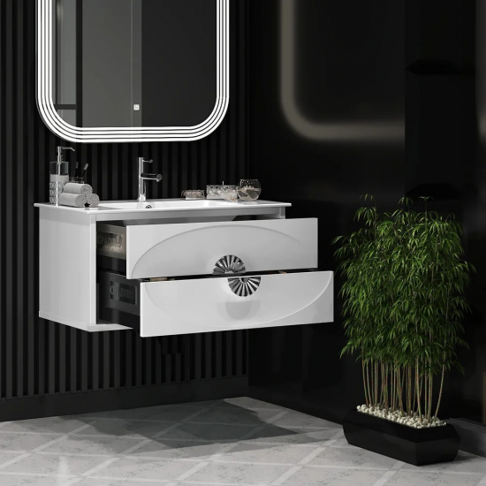 Тумба с раковиной OPADIRIS Ибица 90 подвесная, фурнитура хром