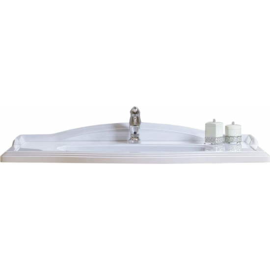 Тумба с раковиной OPADIRIS Лаура 100 белая матовая, с раковиной из литьевого мрамора