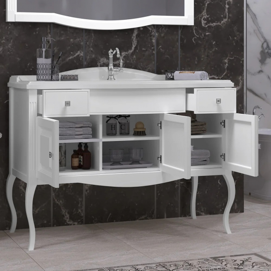 Тумба с раковиной OPADIRIS Лаура 120 белая матовая