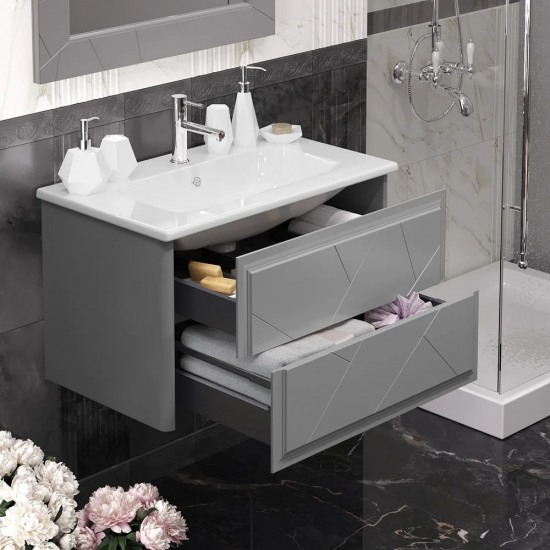 Тумба с раковиной OPADIRIS Луиджи 80 серая