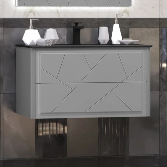 Тумба с раковиной OPADIRIS Луиджи 90 серая матовая