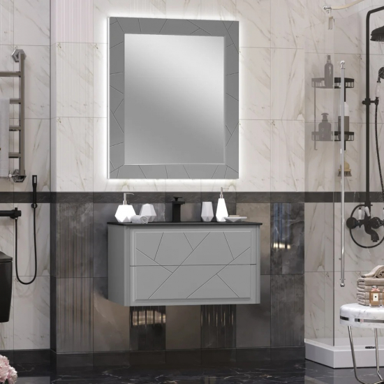 Тумба с раковиной OPADIRIS Луиджи 90 серая матовая