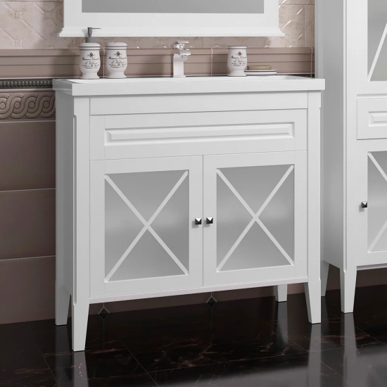 Тумба с раковиной OPADIRIS Палермо 90 белая матовая