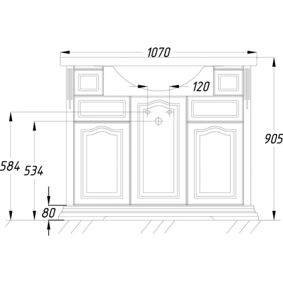 Тумба с раковиной OPADIRIS Риспекто 100 белая матовая