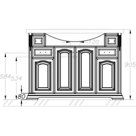 Тумба с раковиной OPADIRIS Риспекто 120 белая матовая