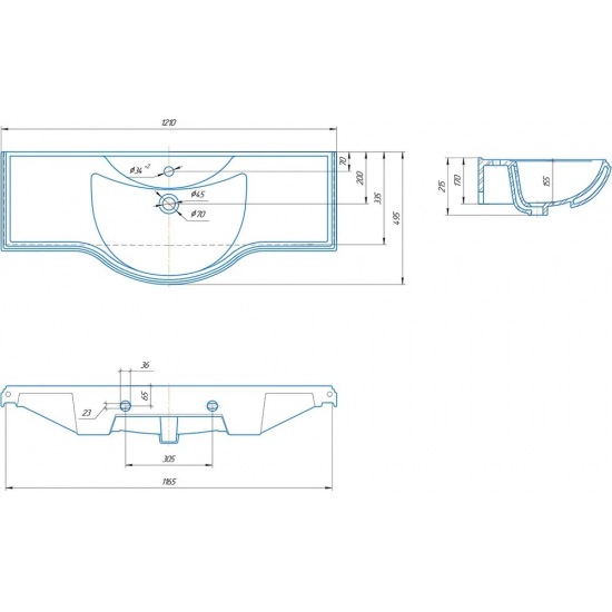 Тумба с раковиной OPADIRIS Риспекто 120 слоновая кость