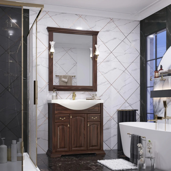 Тумба с раковиной OPADIRIS Риспекто 85 нагал, с ум. Santek Сенеж