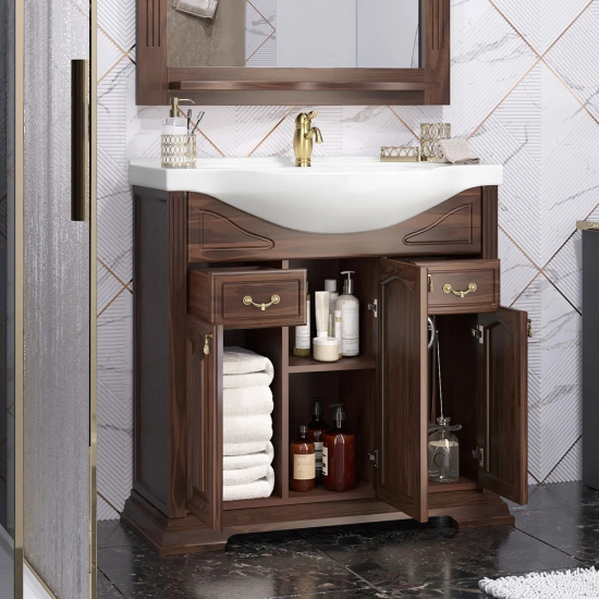 Тумба с раковиной OPADIRIS Риспекто 85 нагал, с ум. Santek Сенеж