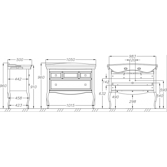 Тумба с раковиной OPADIRIS Валери 105 белая
