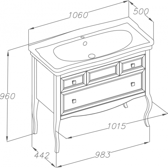 Тумба с раковиной OPADIRIS Валери 105 сапфир