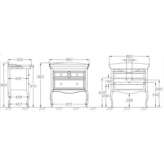Тумба с раковиной OPADIRIS Валери 85 белая