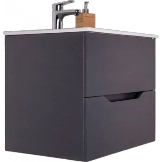 Тумба с раковиной ORANGE Line 60 графит матовый