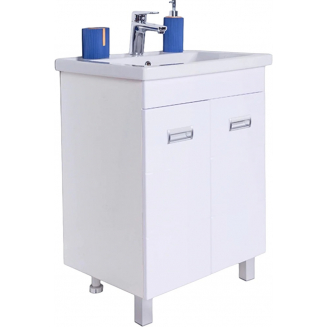 Тумба с раковиной ORANGE Таис 60 напольная, белый глянец