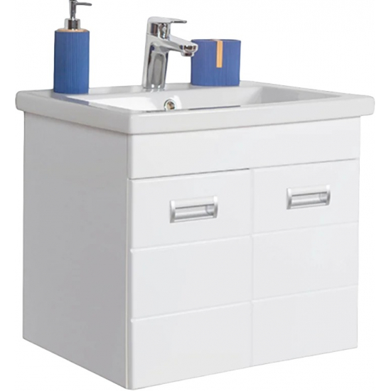 Тумба с раковиной ORANGE Таис 60 подвесная, белый глянец