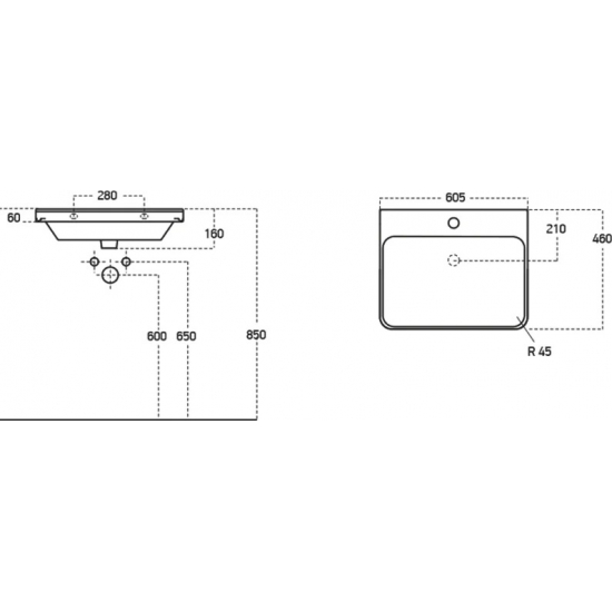 Тумба с раковиной Owl 1975 Runn 60 подвесная  
