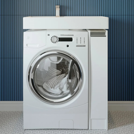 Тумба с раковиной под стиральную машину АКВАТОН Лондри 20 L раковина 80 чаша слева