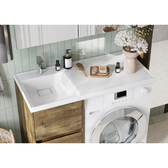 Тумба с раковиной под стиральную машину АКВАТОН Лондри 40 L раковина 105 дуб рустикальный