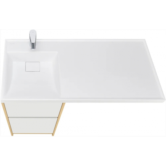 Тумба с раковиной под стиральную машину АКВАТОН Лондри 40 L раковина 105 дуб сантана, белый