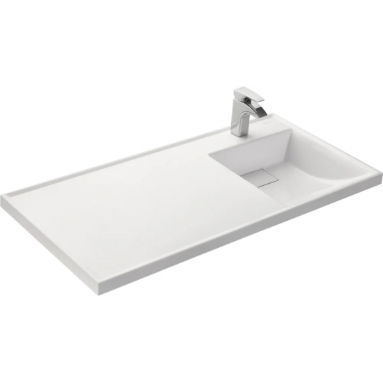 Тумба с раковиной под стиральную машину АКВАТОН Лондри 40 R раковина 105 дуб кантри, белый