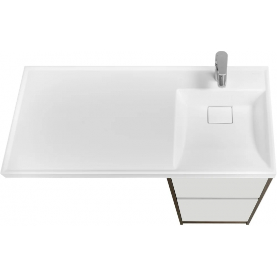 Тумба с раковиной под стиральную машину АКВАТОН Лондри 40 R раковина 105 дуб кантри, белый