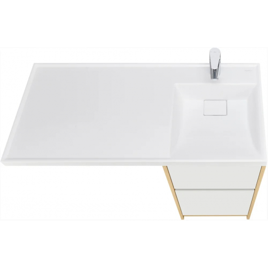 Тумба с раковиной под стиральную машину АКВАТОН Лондри 40 R раковина 105 дуб сантана, белый