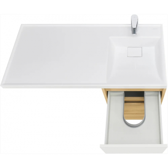 Тумба с раковиной под стиральную машину АКВАТОН Лондри 40 R раковина 105 дуб сантана, белый