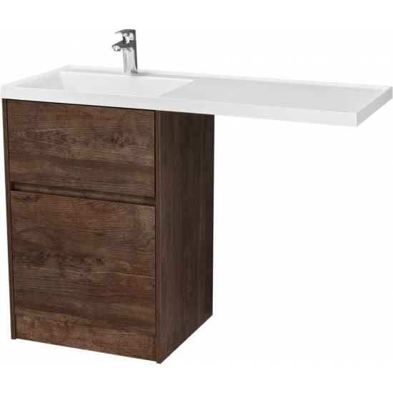 Тумба с раковиной под стиральную машину АКВАТОН Лондри 60 L раковина 120 чаша слева, дуб кантри