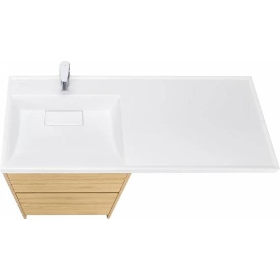 Тумба с раковиной под стиральную машину АКВАТОН Лондри 60 L раковина 120 чаша слева, дуб сантана