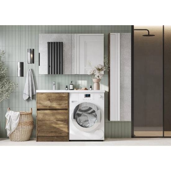 Тумба с раковиной под стиральную машину АКВАТОН Лондри 60 L раковина 120 дуб рустикальный