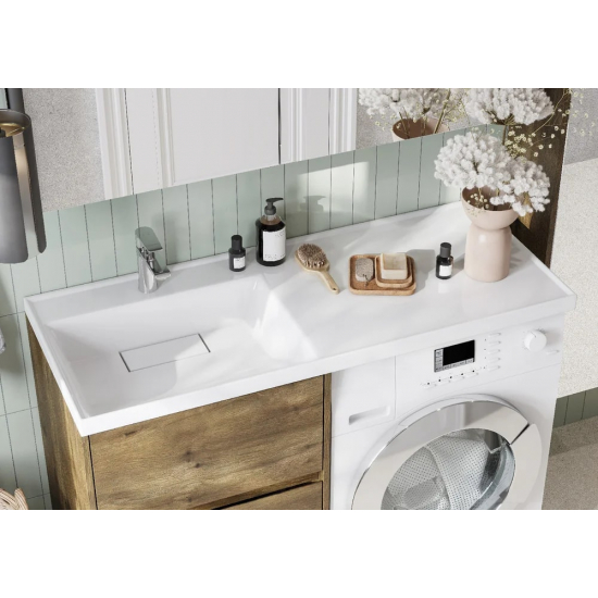 Тумба с раковиной под стиральную машину АКВАТОН Лондри 60 L раковина 120 дуб рустикальный