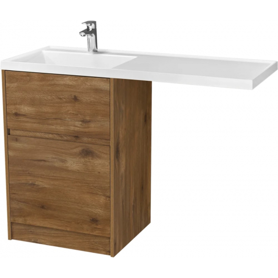 Тумба с раковиной под стиральную машину АКВАТОН Лондри 60 L раковина 120 дуб рустикальный