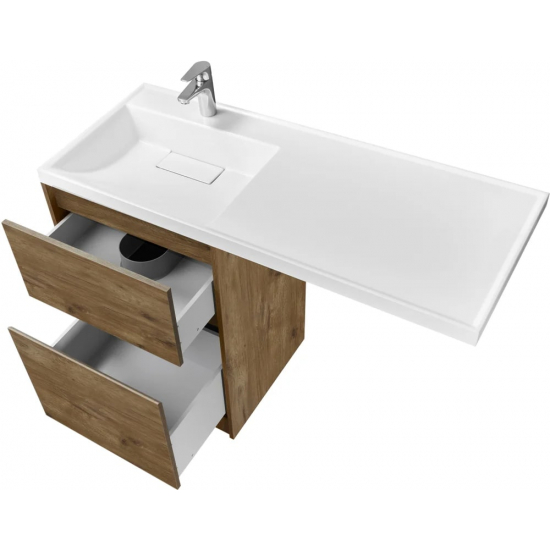 Тумба с раковиной под стиральную машину АКВАТОН Лондри 60 L раковина 120 дуб рустикальный